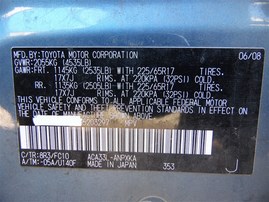 2008 Toyota Rav4 Sage 2.4L AT 4WD #Z22727